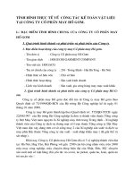 TÌNH HÌNH THỰC TẾ VỀ  CÔNG TÁC KẾ TOÁN VẬT LIỆU TẠI CÔNG TY CỔ PHẦN MAY HỒ GƯƠM.