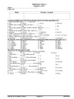 English 6- Written Test 2