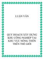QUY HOẠCH XÂY DỰNG KHU CÔNG NGHIỆP TẠI KHU VỰC NÔNG THÔN TRÊN THẾ GIỚI