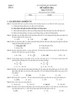 ĐỀ KIỂM TRA 1 TIÊT LÝ 9
