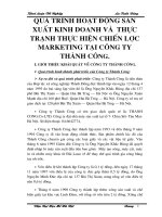 Quá trình hoạt động sản xuất kinh doanh và  Thực trạnh thực hiện chiến lược marketing tại công ty Thành công