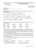 BỘ GIÁO DỤC VÀ ĐÀO TẠO ĐỀ CHÍNH THỨC- KỲ THI TỐT NGHIỆP TRUNG HỌC PHỔ THÔNG NĂM 2008 LẦN 2 Môn thi: TIẾNG ANH Mã đề thi 629