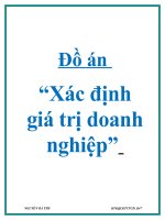 Đồ án “Xác định giá trị doanh nghiệp”