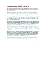 Bệnh glaucoma có thể dẫn đến mù lòa