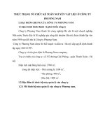 THỰC TRẠNG TỔ CHỨC KẾ TOÁN NGUYÊN VẬT LIỆU Ở CÔNG TY PHƯƠNG NAM