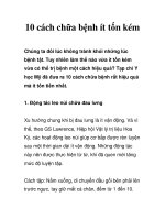 10 cách chữa bệnh ít tốn kém