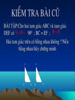 các trường hợp bằng nhau của tam giác vuông