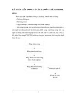 KẾ TOÁN TIỀN LƯƠNG VÀ CÁC KHOẢN TRÍCH THEO LƯƠNG