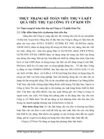 THỰC TRẠNG KẾ TOÁN TIÊU THỤ VÀ KẾT QUẢ TIÊU THỤ TẠI CÔNG TY CP KIM TÍN