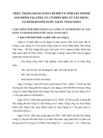 THỰC TRẠNG HẠCH TOÁN CHI PHÍ VÀ TÍNH GIÁ THÀNH SẢN PHẨM TẠI CÔNG TY CỔ PHẦN ĐẦU TƯ XÂY DỰNG VÀ KINH DOANH NƯỚC SẠCH- VINACONEX