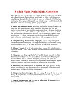 CÁC CÁCH NGĂN NGỪA BỆNH ALZHEIMER