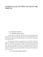 CƠ SỞ LÝ LUẬN VỀ CÔNG TÁC QUẢN TRỊ NHÂN SỰ