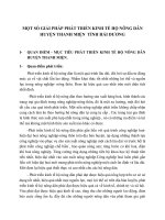 MỘT SỐ GIẢI PHÁP PHÁT TRIỂN KINH TẾ HỘ NÔNG DÂN HUYỆN THANH MIỆN  TỈNH HẢI DƯƠNG