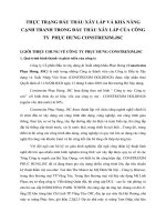 THỰC TRẠNG ĐẤU THẦU XÂY LẮP VẢ KHẢ NĂNG CẠNH TRANH TRONG ĐẤU THẦU XÂY LẮP CỦA CÔNG TY  PHỤC HƯNG CONSTREXIM