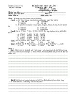 Đề thi định kì lần 1 Toán 4