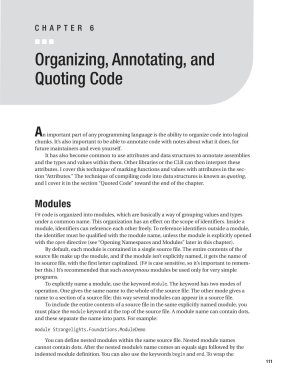 Organizing, Annotating, and Quoting Code