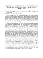 THỰC TRẠNG CÔNG TÁC TƯ VẤN CỔ PHẦN HOÁ DOANH NGHIỆP NHÀ NƯỚC CỦA CÔNG TY CHỨNG KHOÁN THĂNG LONG