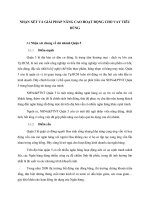 NHẬN XÉT VÀ GIẢI PHÁP NÂNG CAO HOẠT ĐỘNG CHO VAY TIÊU DÙNG