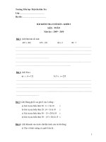 Đề kiểm tra cuối kỳ lớp 3 tham khảo