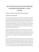 GIỮ VỮNG BẢN CHẤT NHÀ NƯỚC TRONG BỐI CẢNH KINH TẾ THỊ TRƯỜNG VÀ TOÀN CẦU HÓA