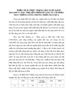 PHÂN TÍCH THỰC TRẠNG SẢN XUẤT KINH DOANH VÀ TIÊU THỤ SẢN PHẨM Ở CÔNG TY CỔ PHẦN MAY THĂNG LONG TRONG THỜI GIAN QUA