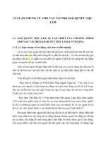 LÍ LUẬN CHUNG VỀ  CHO VAY TÀI TRỢ GIẢI QUYẾT VIỆC LÀM