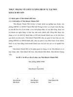 THỰC TRẠNG VỀ CHẤT LƯỢNG DỊCH VỤ TẠI NHÀ KHÁCH ĐỒ SƠN