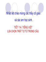 tIẾT 114 Lựa chọn trật tự từ trong câu