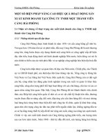 MỘT SỐ BIỆN PHÁP NÂNG CAO HIỆU QUẢ HOẠT ĐỘNG SẢN XUẤT KINH DOANH TẠI CÔNG TY TNHH MỘT THÀNH VIÊN CẢNG HẢI PHÒNG
