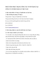 PHÂN TÍCH THỰC TRẠNG CÔNG TÁC TUYỂN DỤNG TẠI CÔNG TY CỔ PHẦN BẢO AN VIỆT NAM