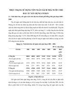 THỰC TRẠNG SỬ DỤNG VỐN NGÂN SÁCH NHÀ NƯỚC CHO ĐẦU TƯ XÂY DỰNG CƠ BẢN