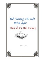 Đề cương chi tiết môn học: Dân số Và Môi trường