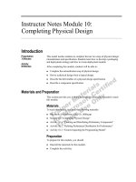 Instructor Notes Module 10: Completing Physical Design