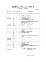 Lịch báo giảng khối 4