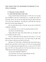 THỰC TRẠNG CÔNG TÁC THẨM ĐỊNH TÀI CHÍNH DỰ ÁN TẠI CÔNG TY KINH ĐÔ