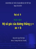 tiết 26. Hệ số góc của đường thẳng y = ax+b