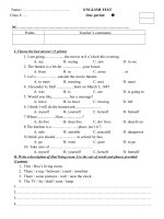 kiểm tra 1 T Anh8 THCS LOng Điền