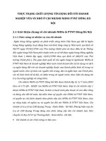 THỰC TRẠNG CHẤT LƯỢNG TÍN DỤNG ĐỐI VỚI DOANH NGHIỆP VỪA VÀ NHỎ Ở CHI NHÁNH NHNO PTNT ĐÔNG HÀ NỘI