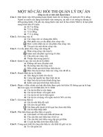 MỘT SỐ CÂU HỎI THI QUẢN LÝ DỰ ÁN