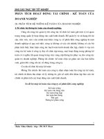 PHÂN TÍCH HOẠT ĐỘNG TÀI CHÍNH - KẾ TOÁN CỦA DOANH NGHIỆP