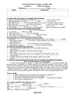 Kiem tra Anh 8 So 2 HKI