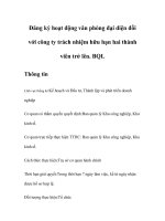 Đăng ký hoạt động văn phòng đại diện đối với công ty trách nhiệm hữu hạn hai thành viên trở lên