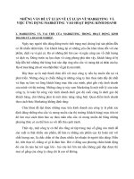 NHỮNG VẤN ĐỀ LÝ LUẬN VỀ LÝ LUẬN VỀ MARKETING  VÀ VIỆC ỨNG DỤNG MARKETING  VÀO HOẠT ĐỘNG KINH DOANH
