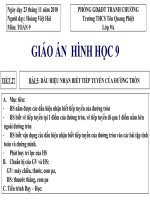 Tiết 27. Dấu hiệu  nhận biết tiếp tuyến của đường tròn.Thi GVDG