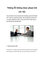 Những lỗi không được phạm khi xin việc