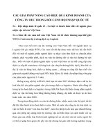 CÁC GIẢI PHÁP NÂNG CAO HIỆU QUẢ KINH DOANH CỦA CÔNG TY OEC TRONG BỐI CẢNH HỘI NHẬP QUỐC TẾ