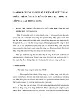 ĐÁNH GIÁ CHUNG VÀ MỘT SỐ Ý KIẾN ĐỀ XUẤT NHẰM HOÀN THIỆN CÔNG TÁC KẾ TOÁN TSCĐ TẠI CÔNG TY CỔ PHẦN MAY THĂNG LONG