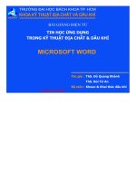 Bài giảng điện tử tin học ứng dụng trong địa chất - dầu khí microsoft word  