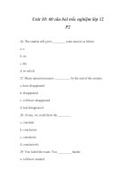 Unit 10: 60 câu hỏi trắc nghiệm lớp 12 PHẦN 2