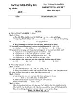 Bài kiểm tra Hóa học 8 lần 1_2010